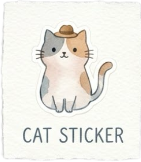 猫咪贴纸卡预览